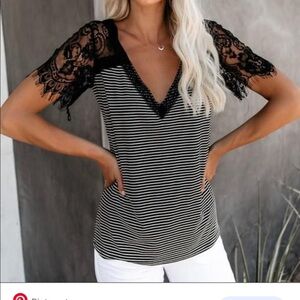 Vici lace sleeve top